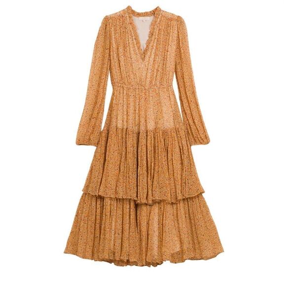 BYTIMO Chiffon Tiered Sundrop Dress sz L - Picture 1 of 12